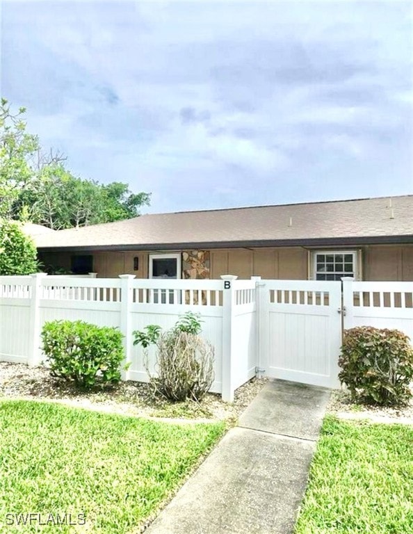 View of single story home