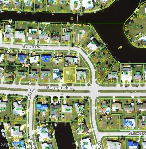 Map of property location with property parcel outlined
