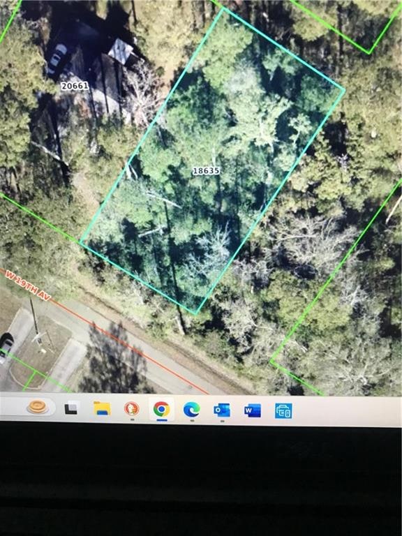 Aerial view of the lot