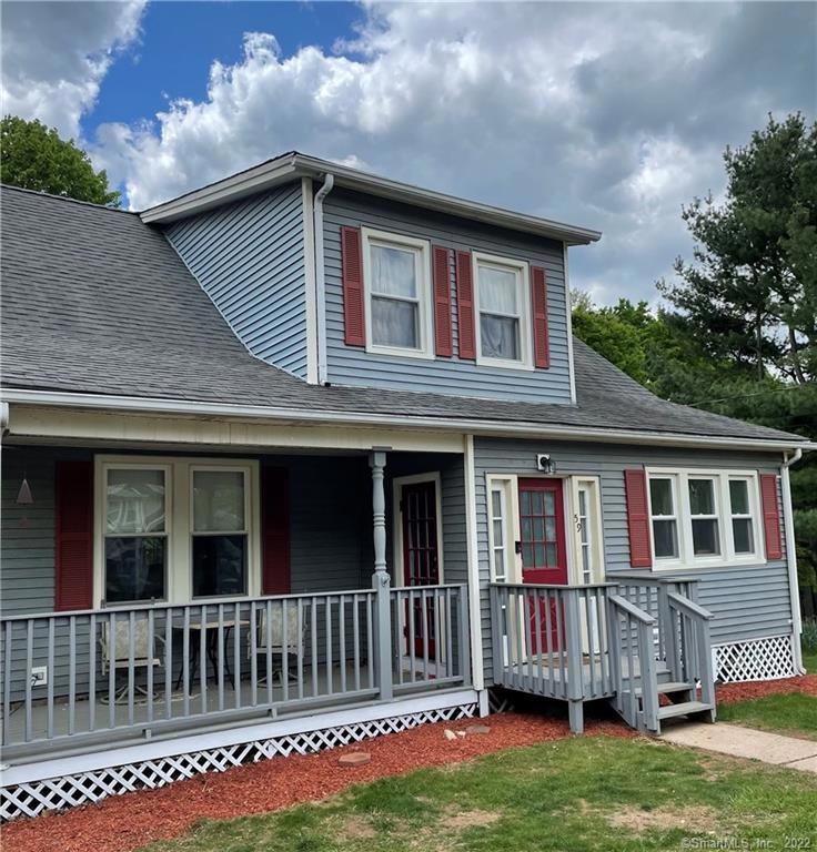 Front of home.   Front Porch.  Entrance door to en