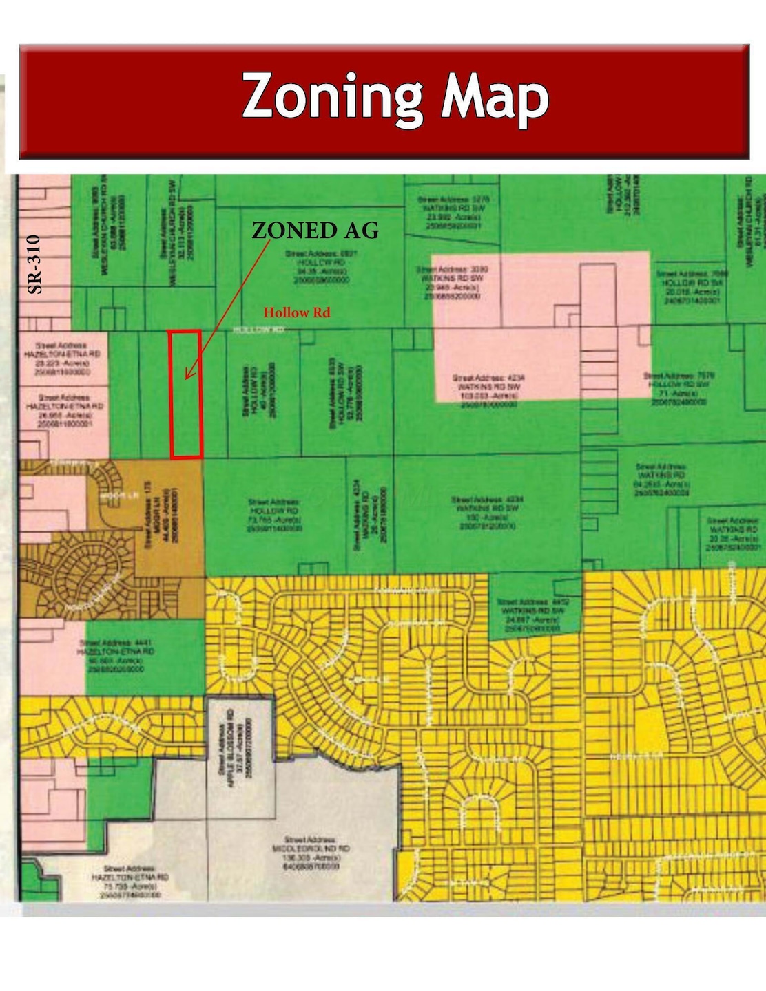8987 Hollow Rd Zoning Map