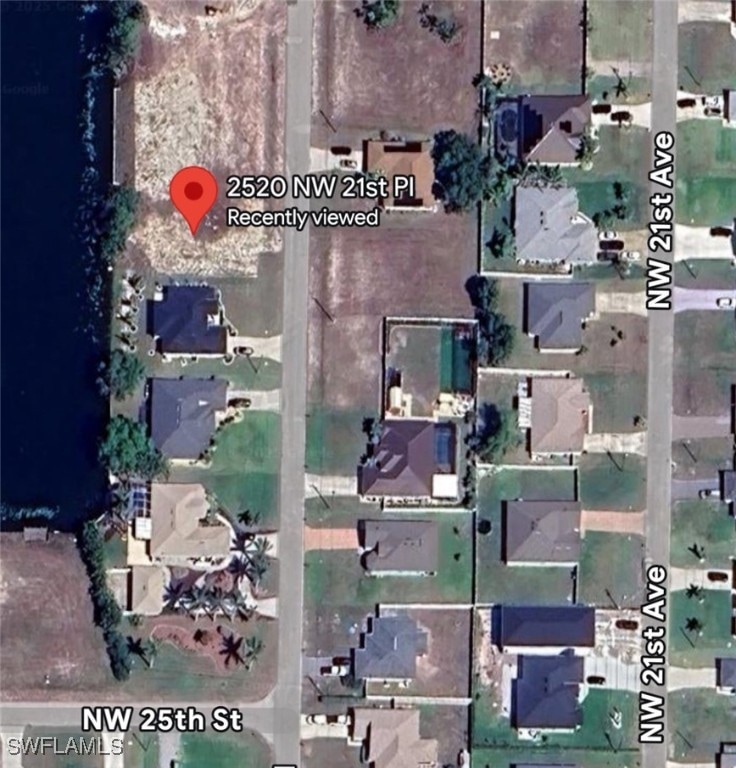 Aerial map of property and surrounding area