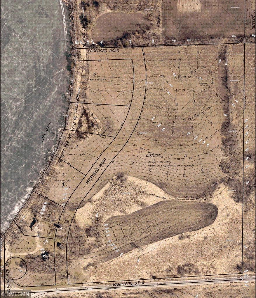 Aerial view of the property. This is a great development opportunity spanning across 51 acres with 1,080 feet of shoreline!