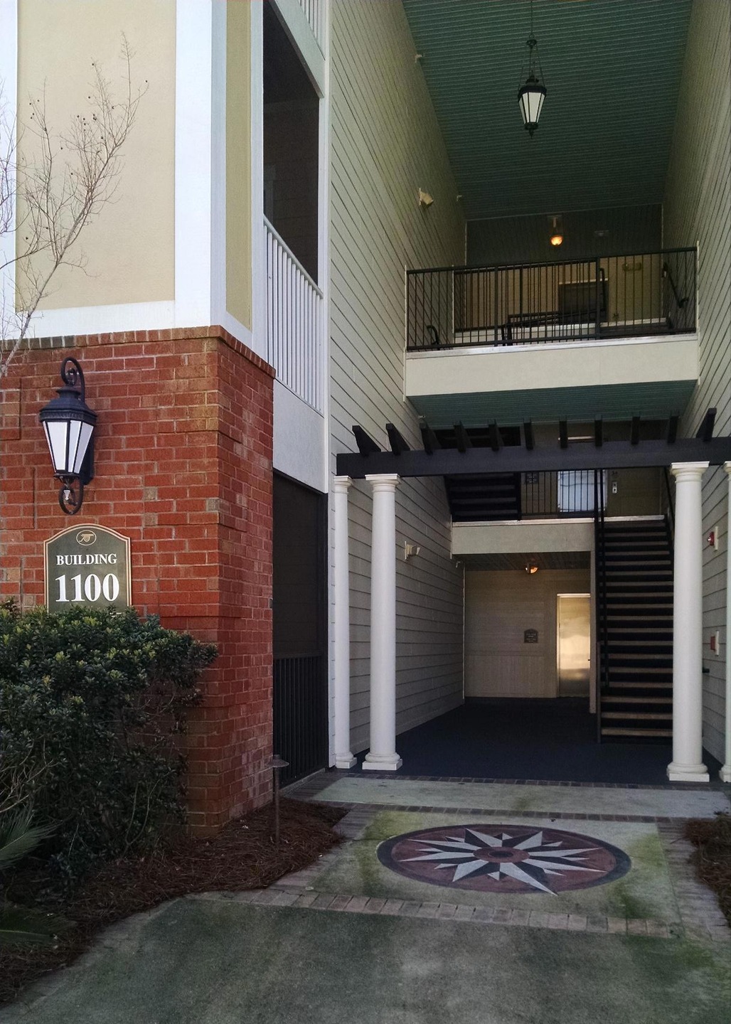 Front of the building.