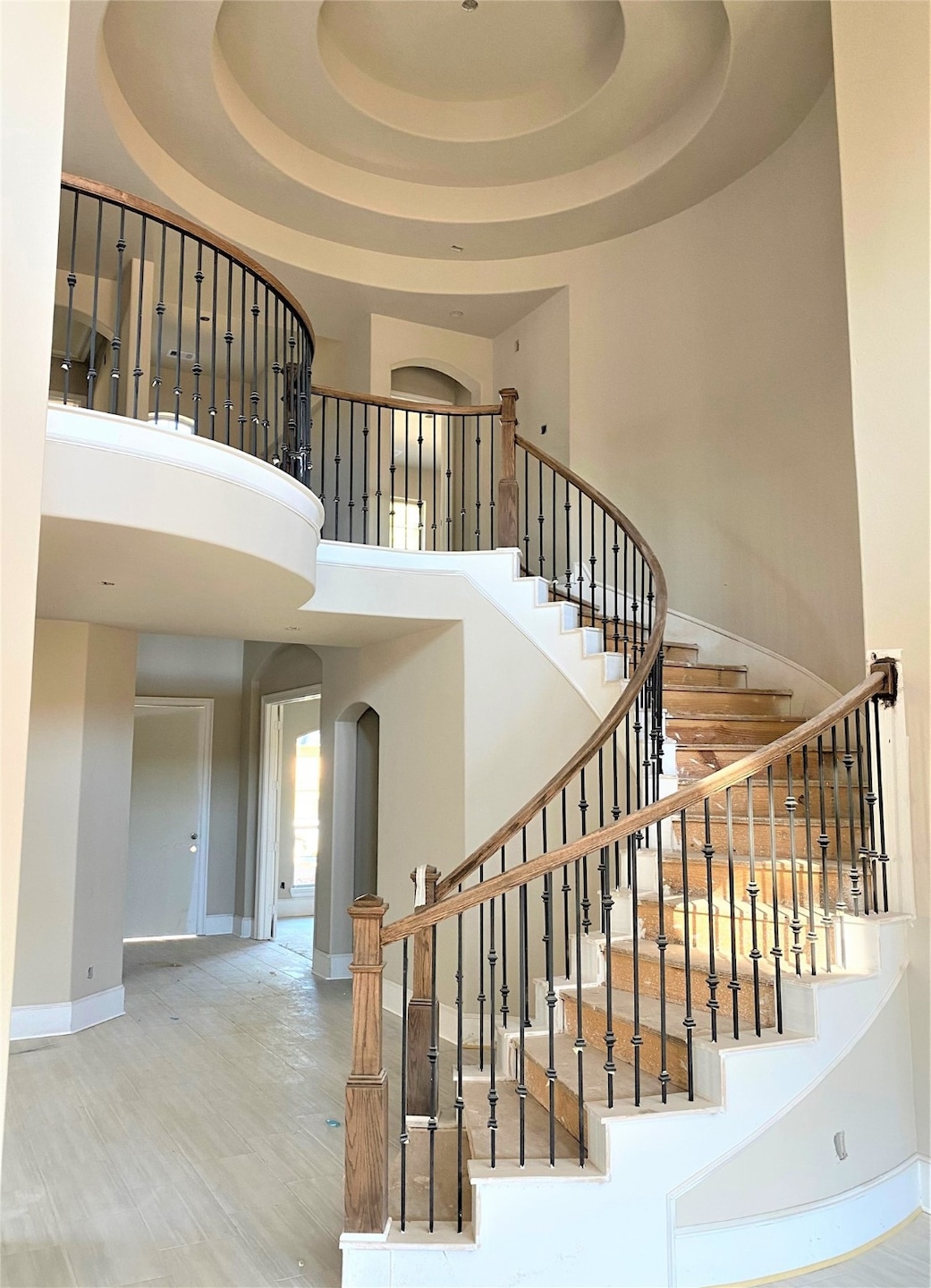 Actual photo of the spiraling staircase and signat