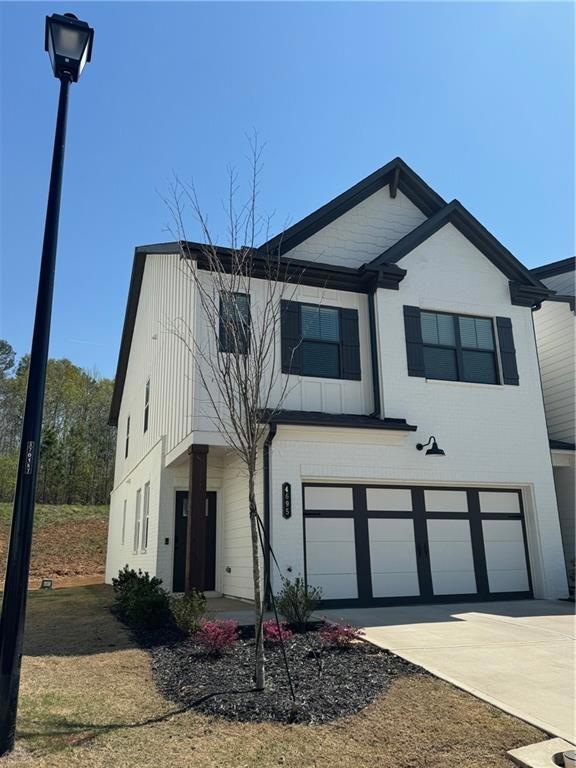 View of front of house with a garage