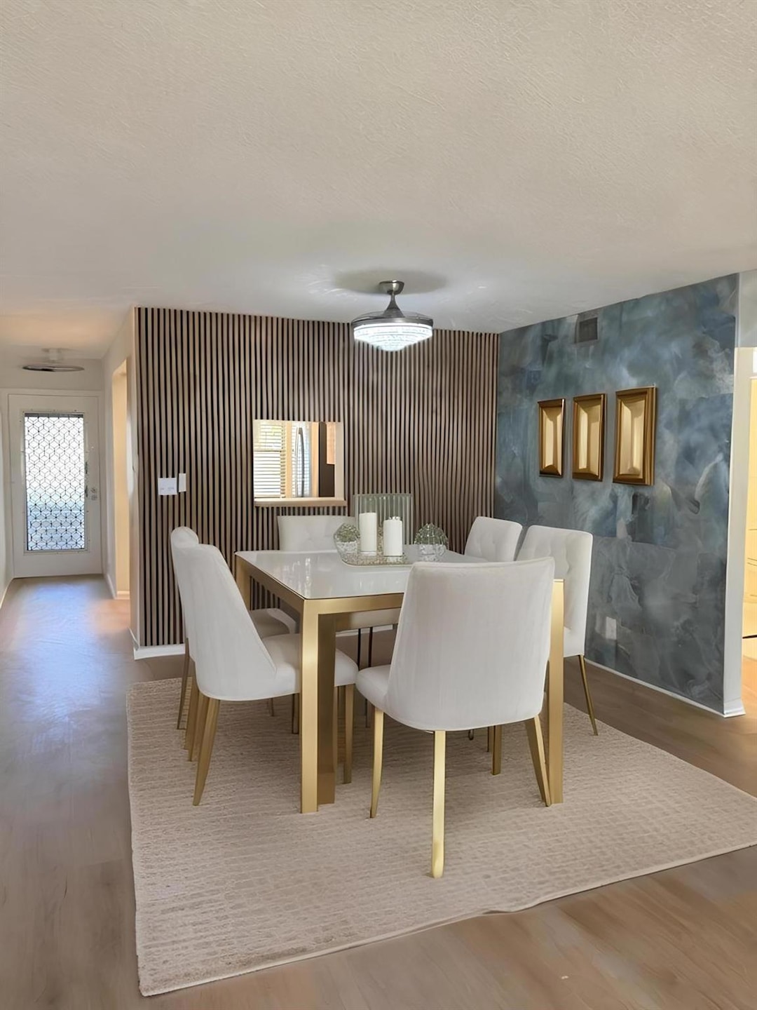 Staged Dining Room With Accent Walls