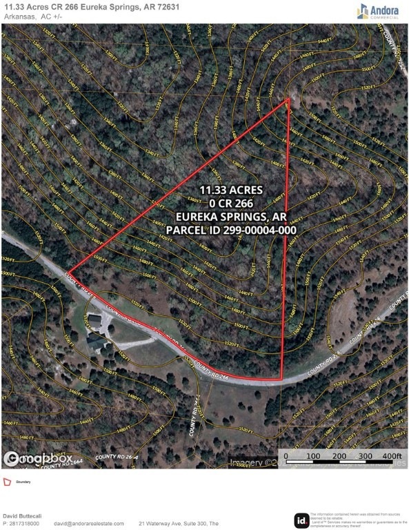 11.33 AC CR 266 Aerial Boundary - Contour Map