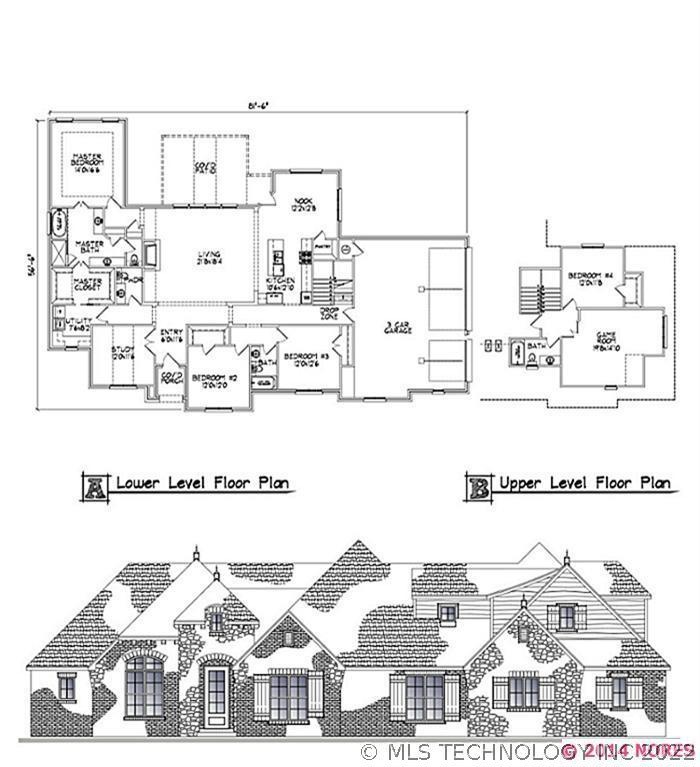 Floor plan and artist rendering for Plan 2946 whic