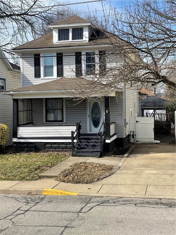 Front view-off street parking