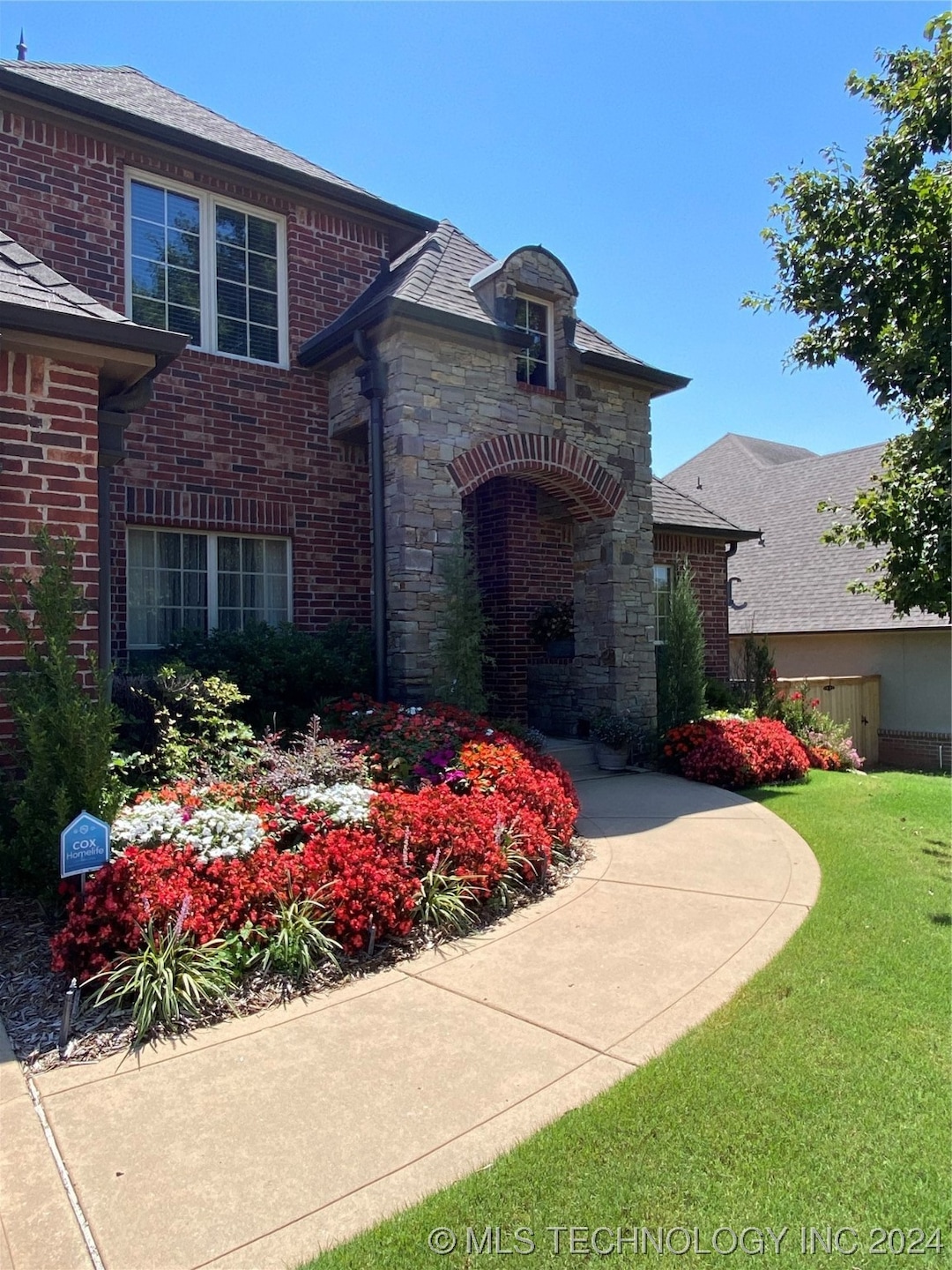 Front of house, sidewalk