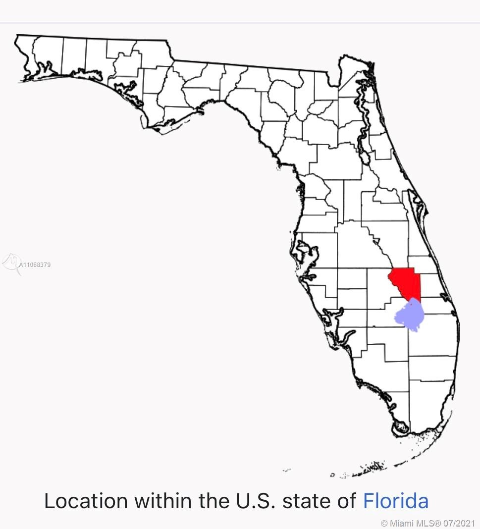 Okeechobee County - Red;  Lake Okeechobee - Lilac