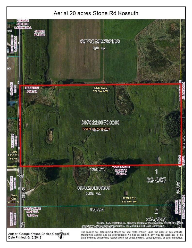 Aerial 20 acres Stone Rd Kossuth