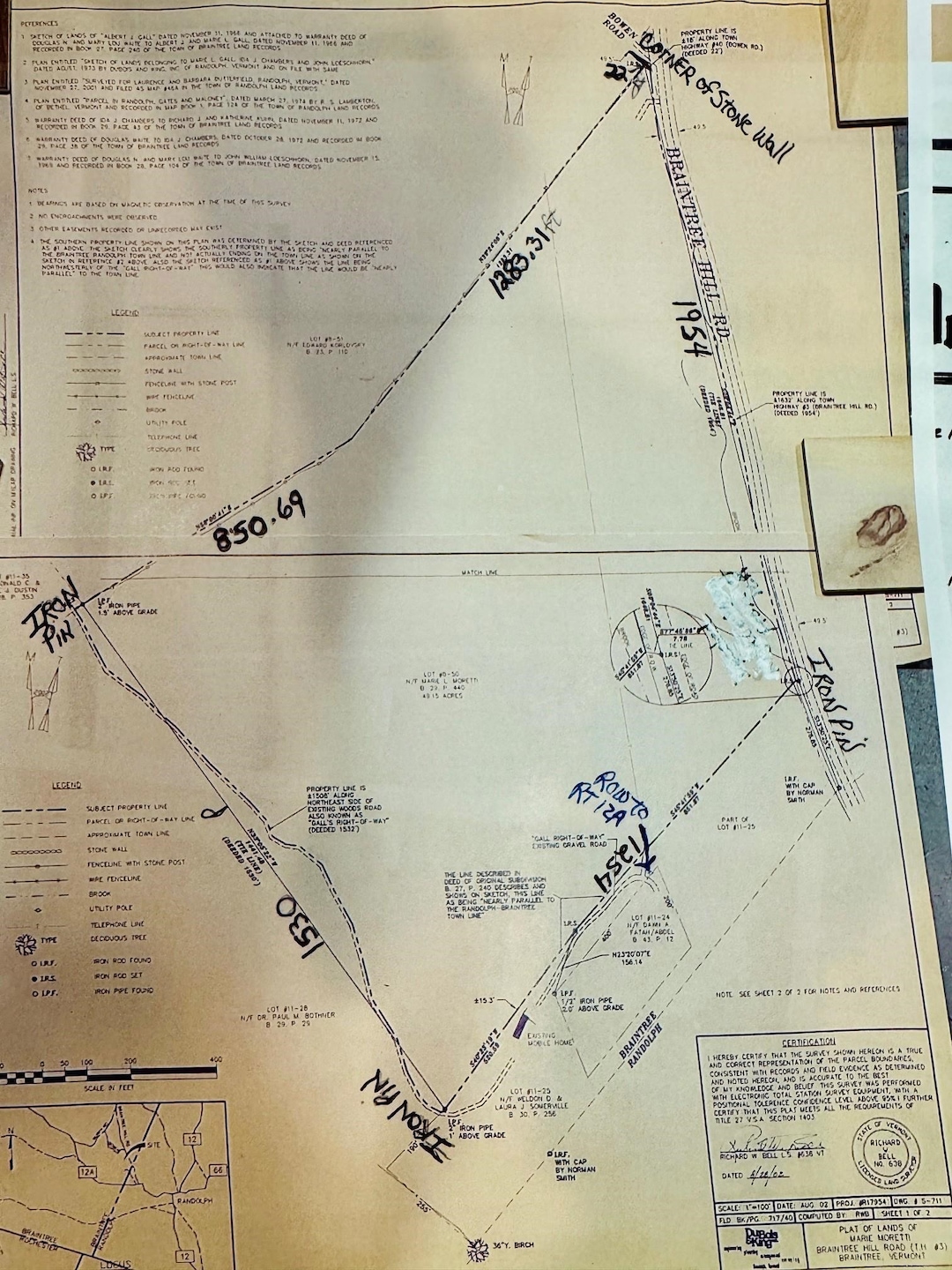 Survey Map August 2002 of the property available