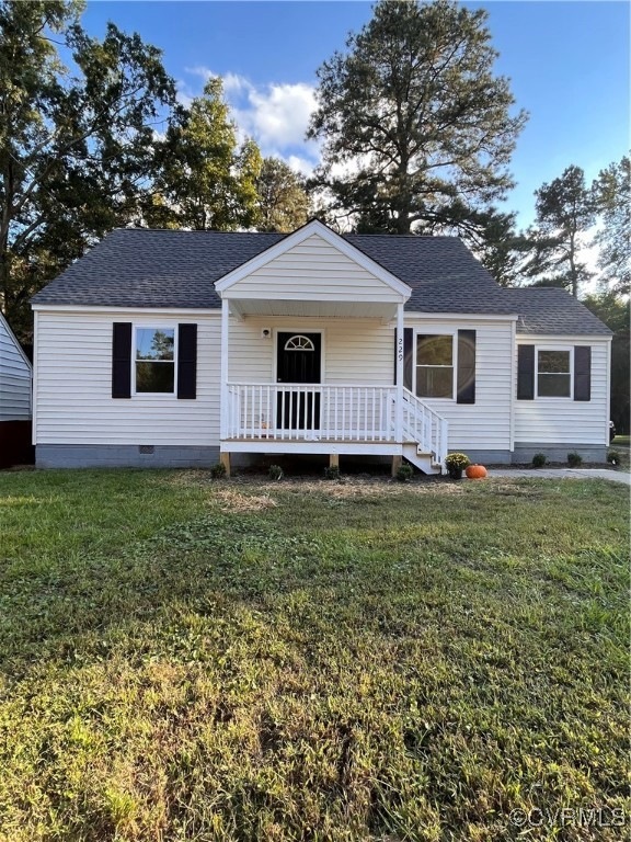 View of front facade with a porch new landscaping