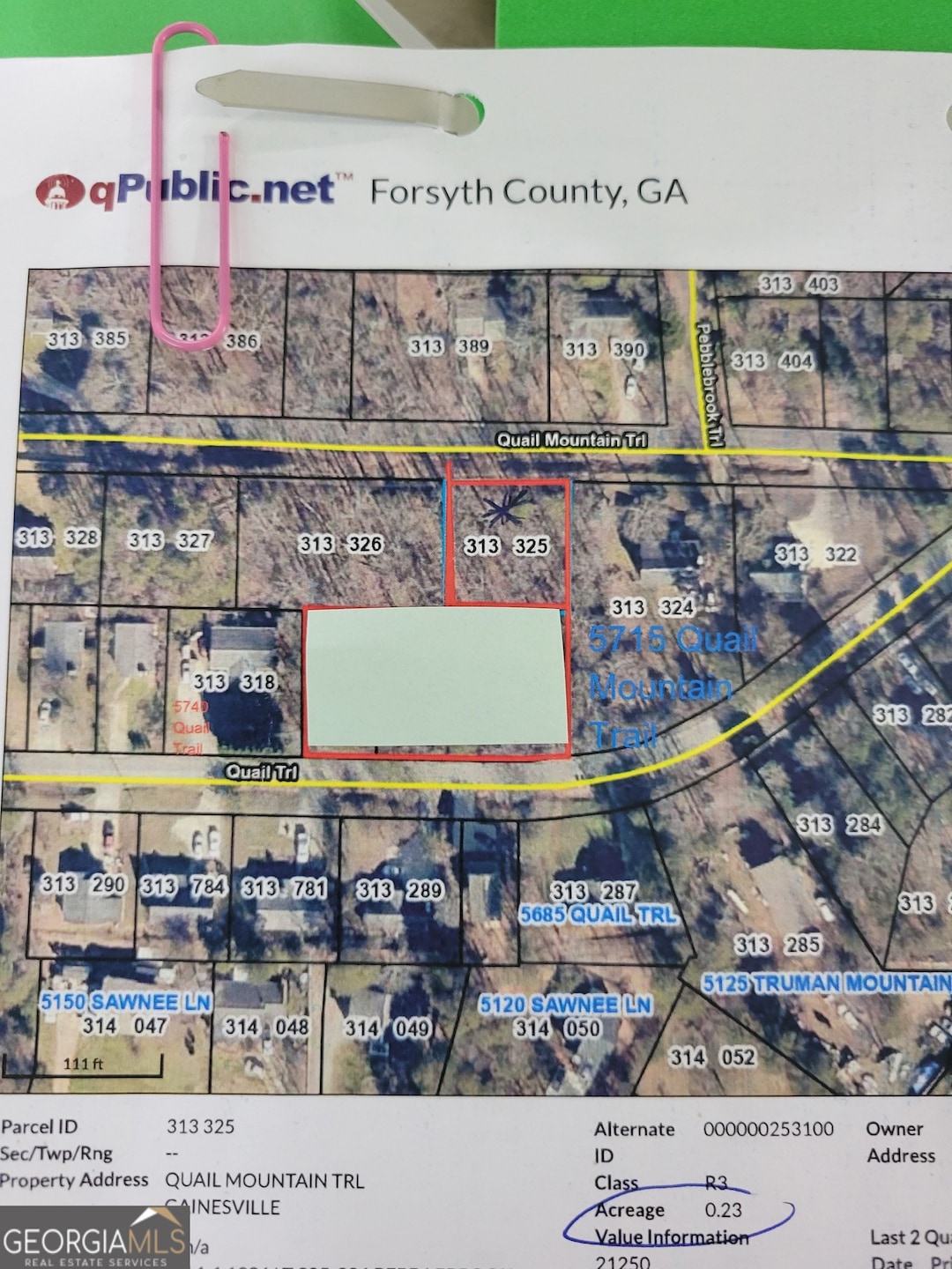 Plat - RED boundary above the light green patch