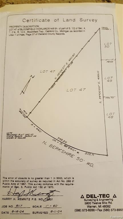 70 N. BERKSHIRE SURVEY