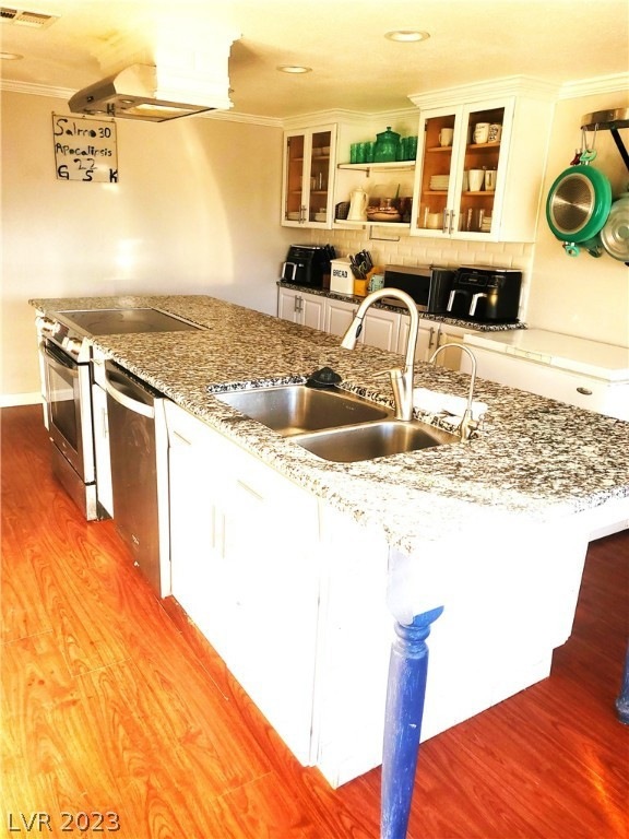 Large updated kitchen with granite countertops