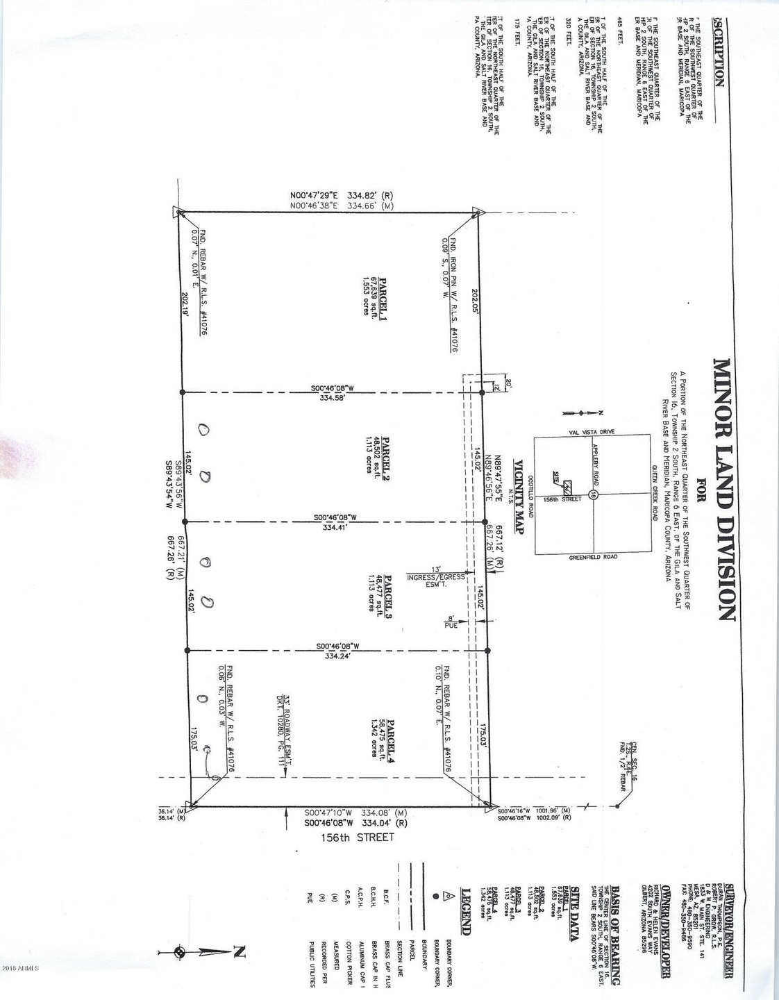 Evans Survey Map-Lots A-B-C-D Pic
