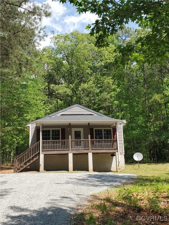 Front elevation of the one story ranch