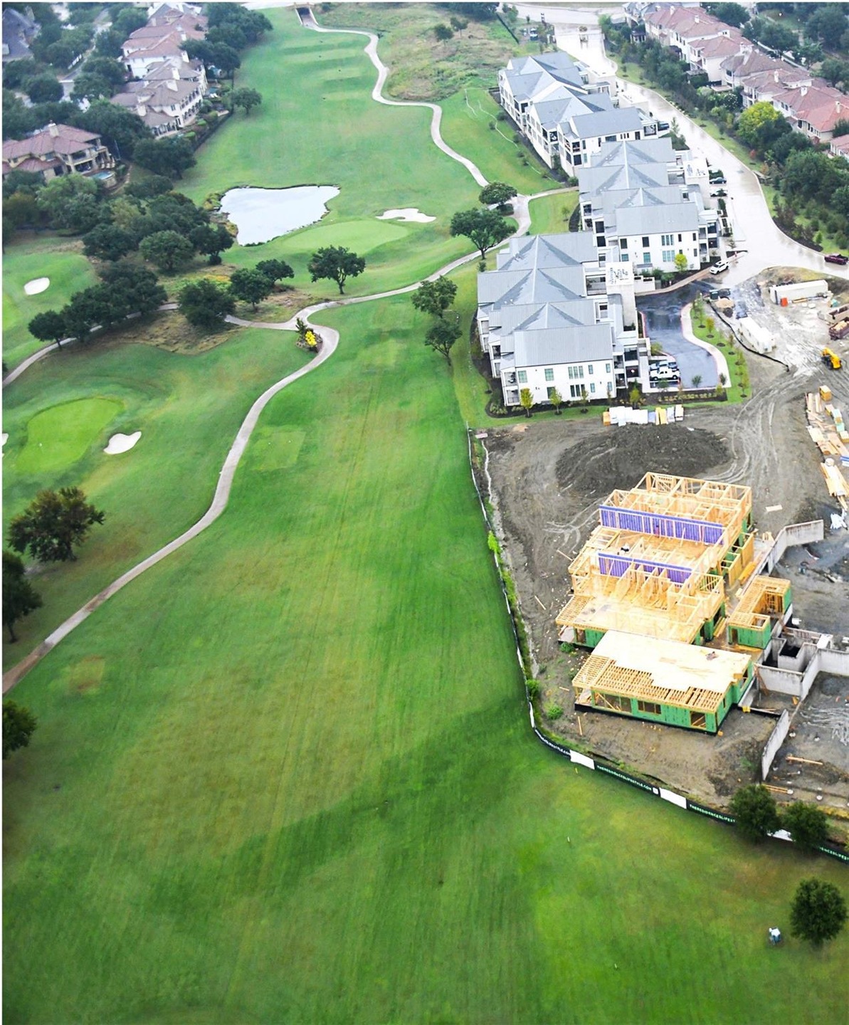 Aerial View of Villa Six under construction facing