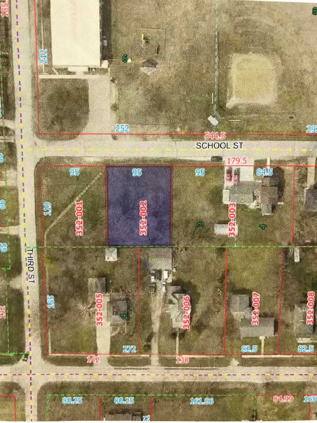 Aerial view of lot