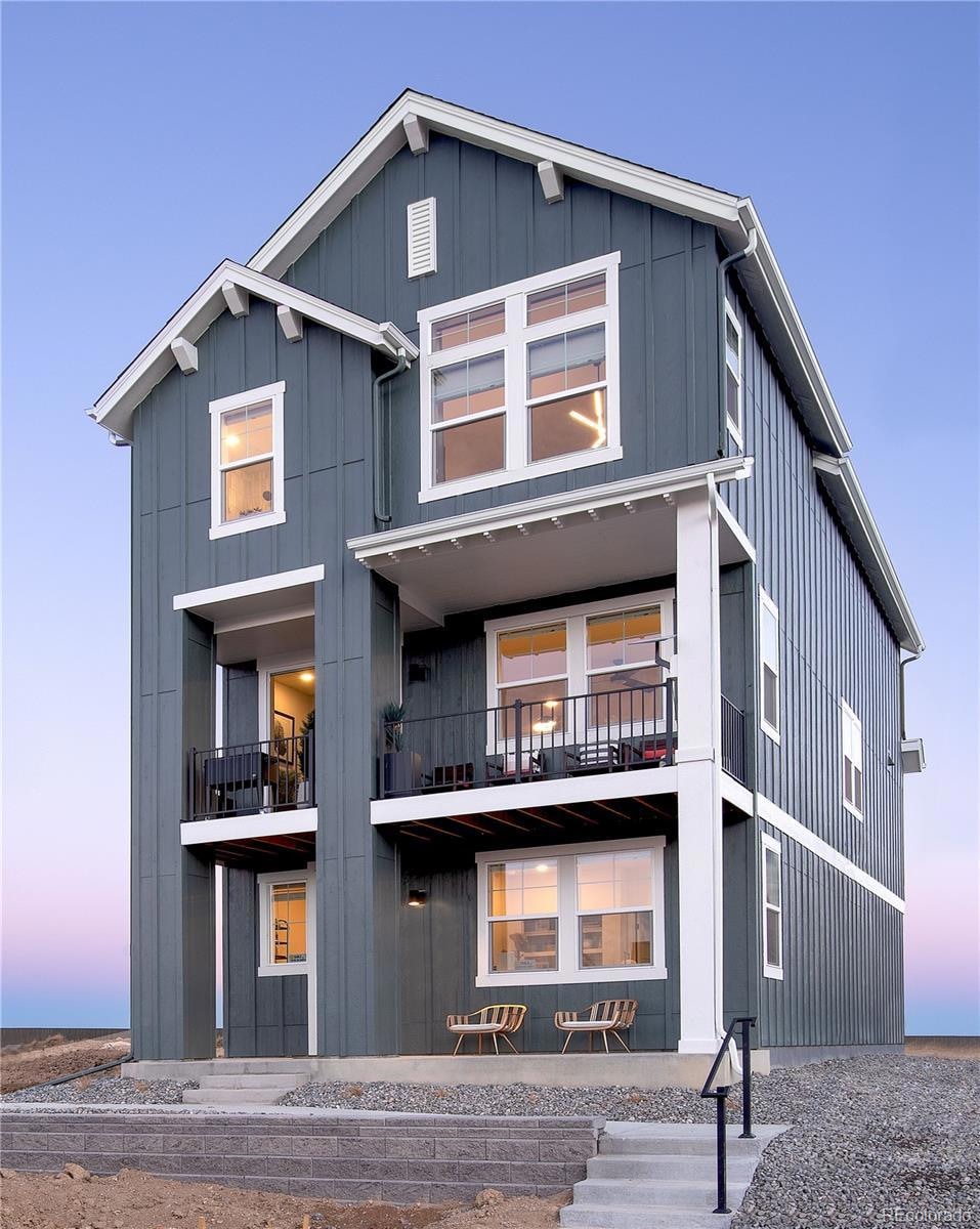 Home exterior-covered porch and balcony