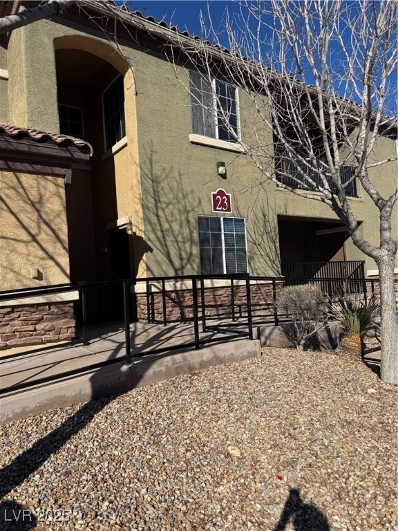 Main Entry to the units with ramps.