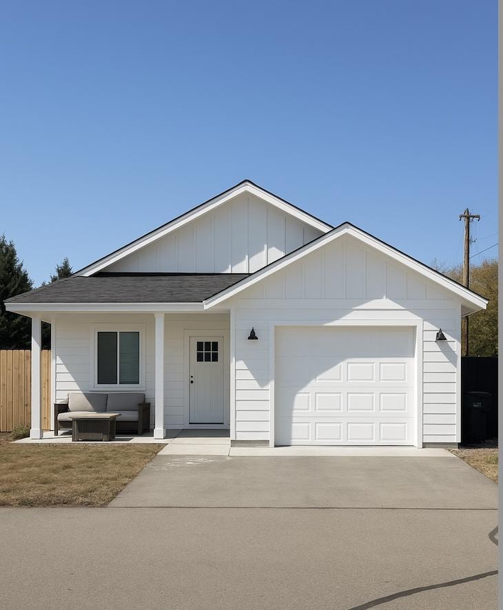 Rendering of to-be-completed front elevation