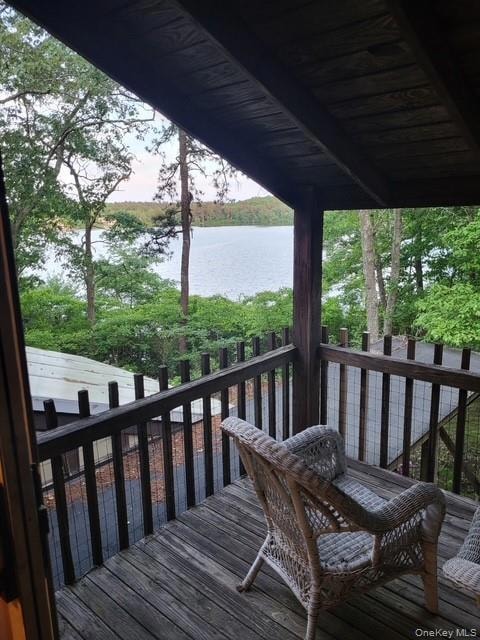 Deck with a water view