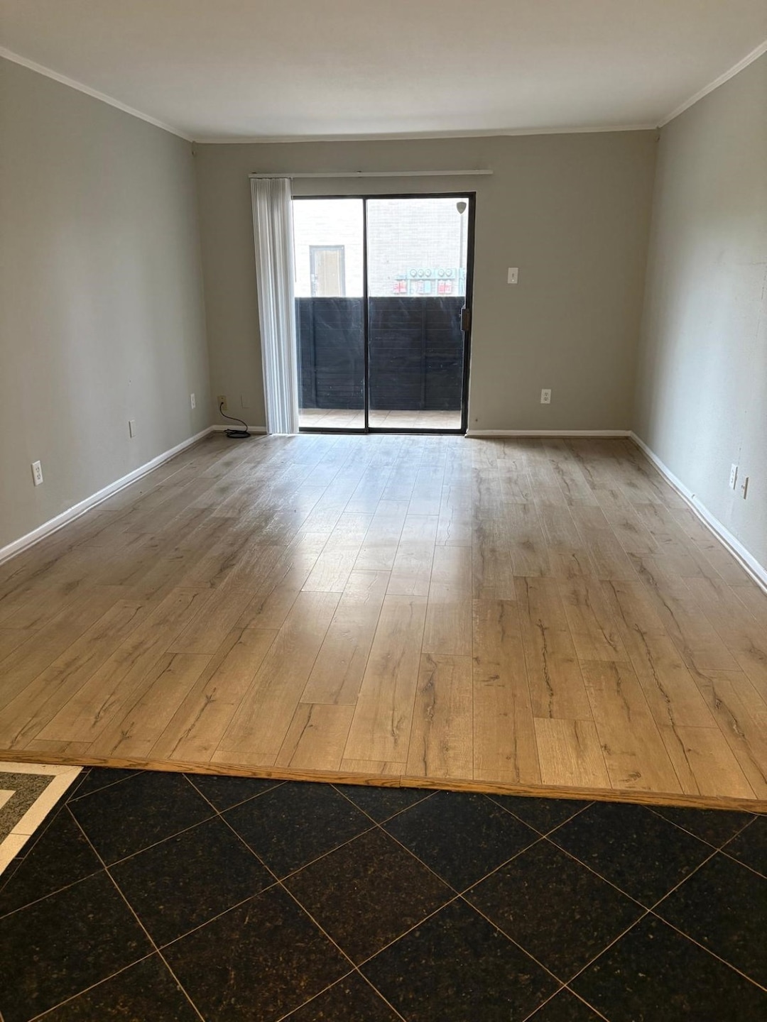 View of the living area from the front door