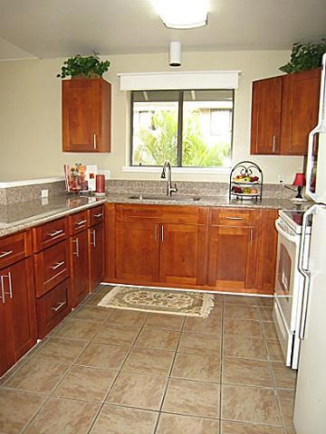 New cabinets and granite counter tops.