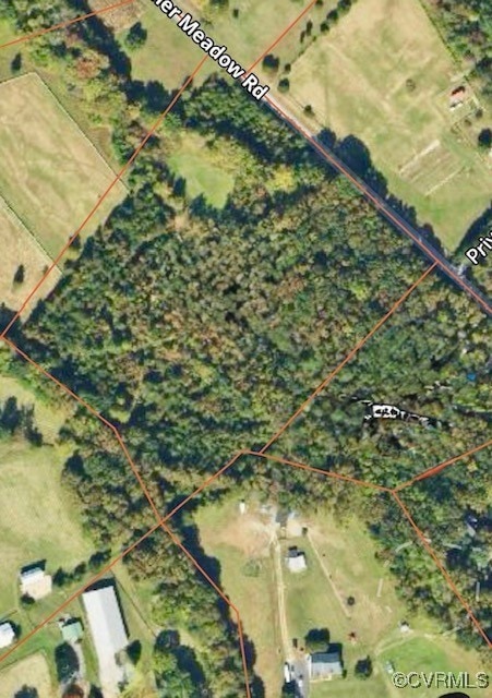 Aerial overview of property's location with proper