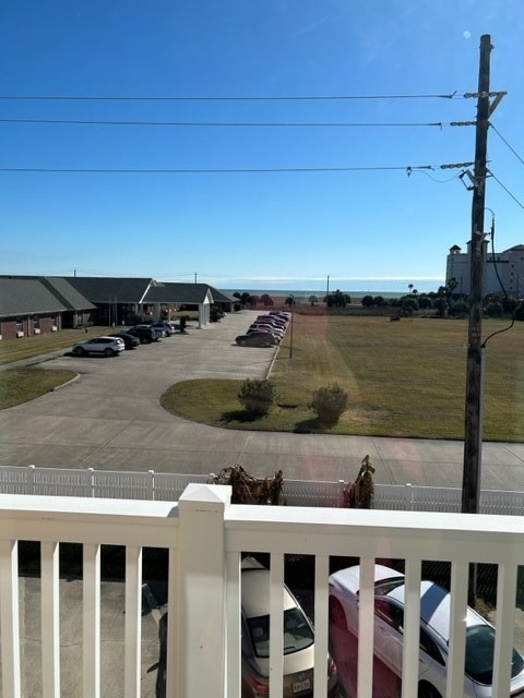 Relaxing water views from the primary bedroom balc