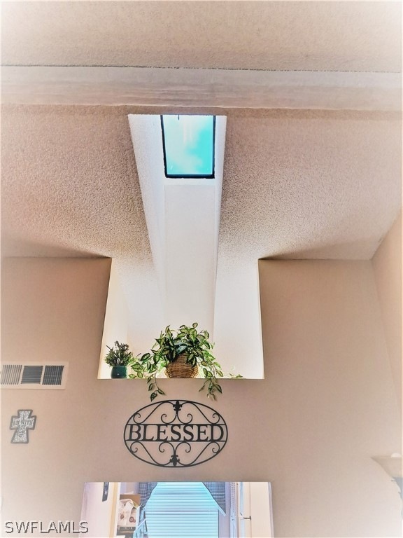 Skylight in living area