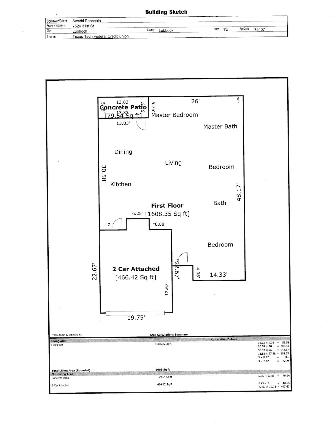 7526 31st Place Building Sketch