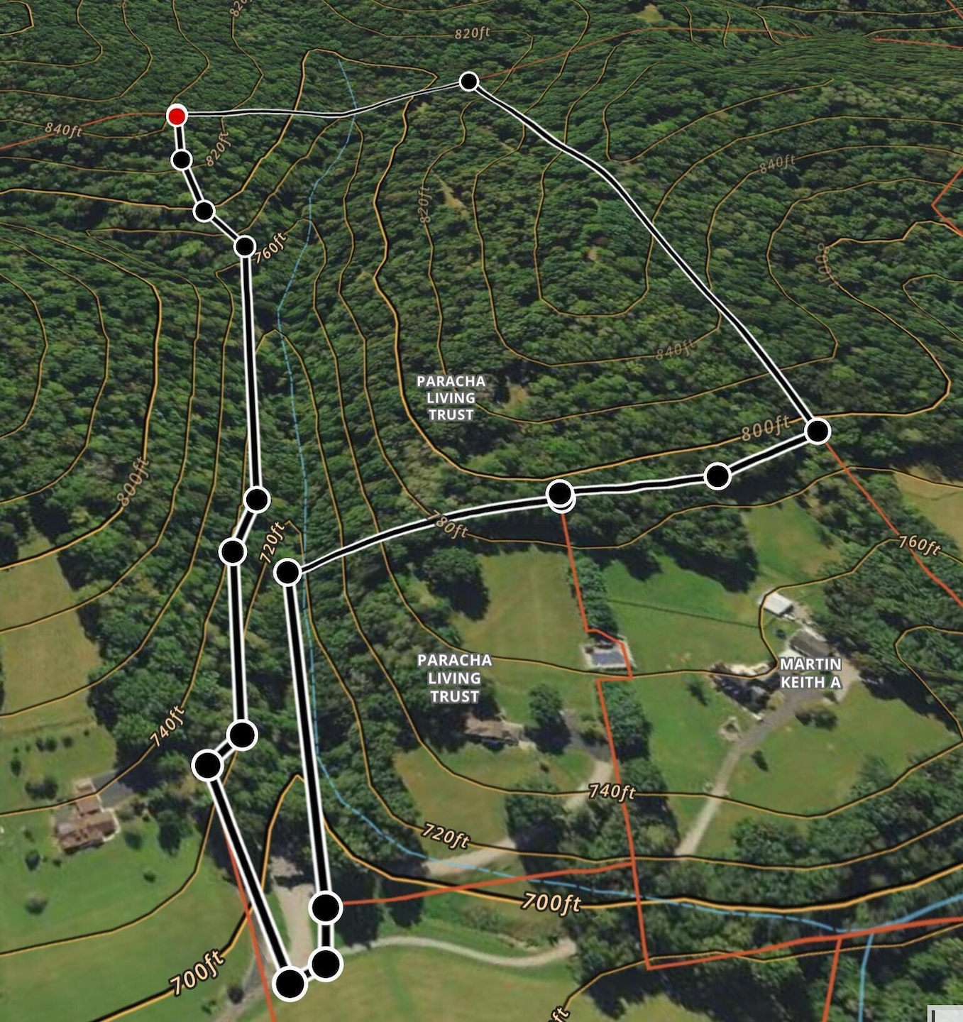 Parcel Outline with Topo