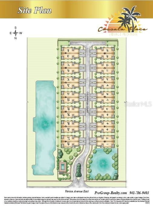 CASSATA PLACE - SITE PLAN DEPICTING HOME SITES