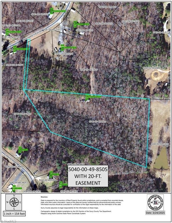 Easement approximation by tax mapping department.
