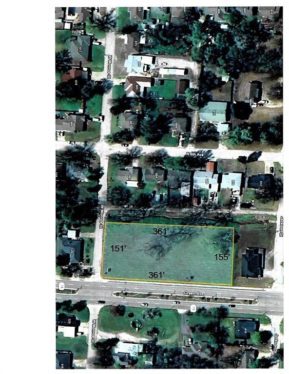 361' of frontage on Green Ave. 151' of frontage on