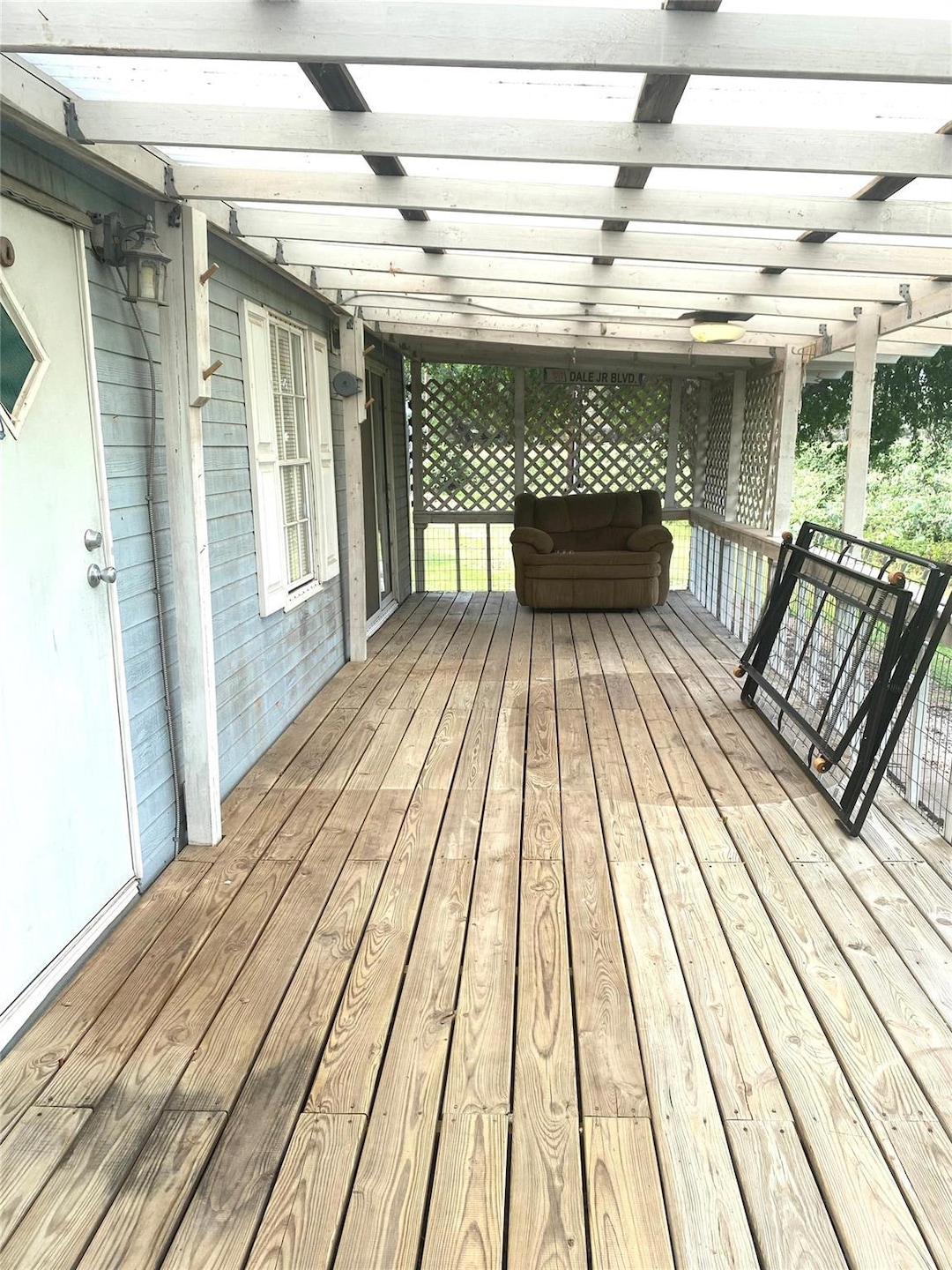 View of wooden deck