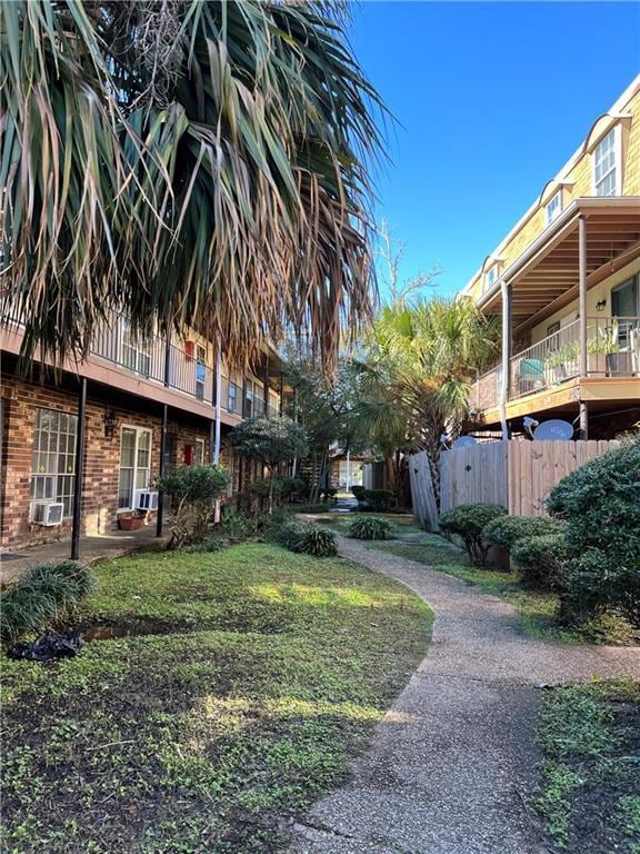 Courtyard path in between Condo building