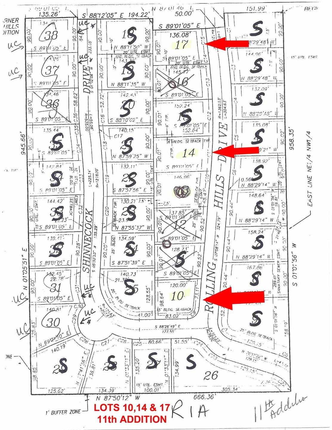 PLAT MAP OF LOTS 10,14 & 17 FREMONT HILL