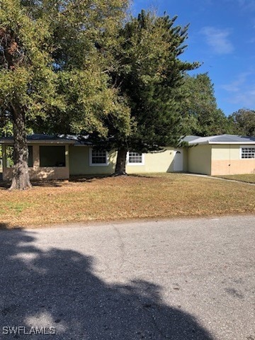 View of front of home with a front lawn