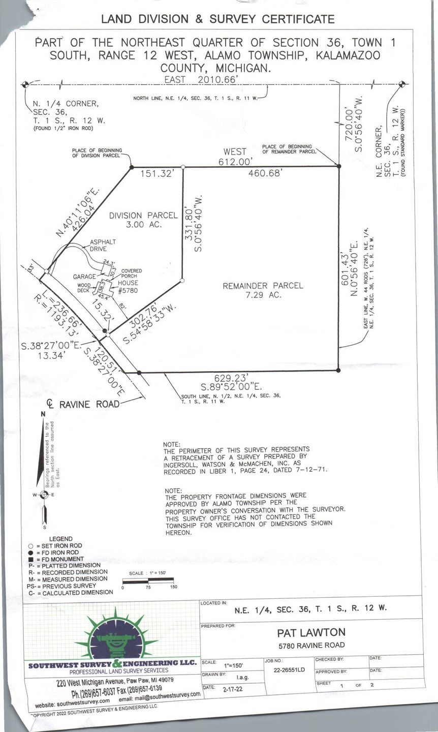Survey Certificate Page 1 of 2