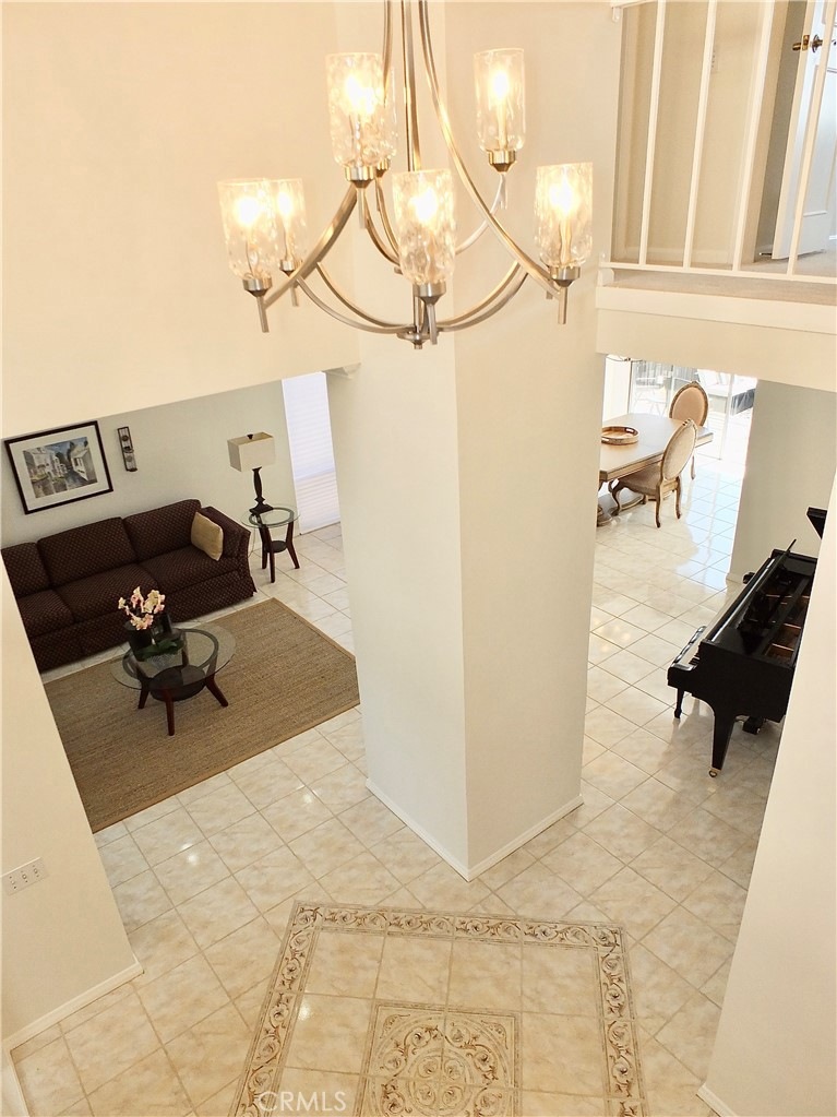 Upstairs view of elegant entry