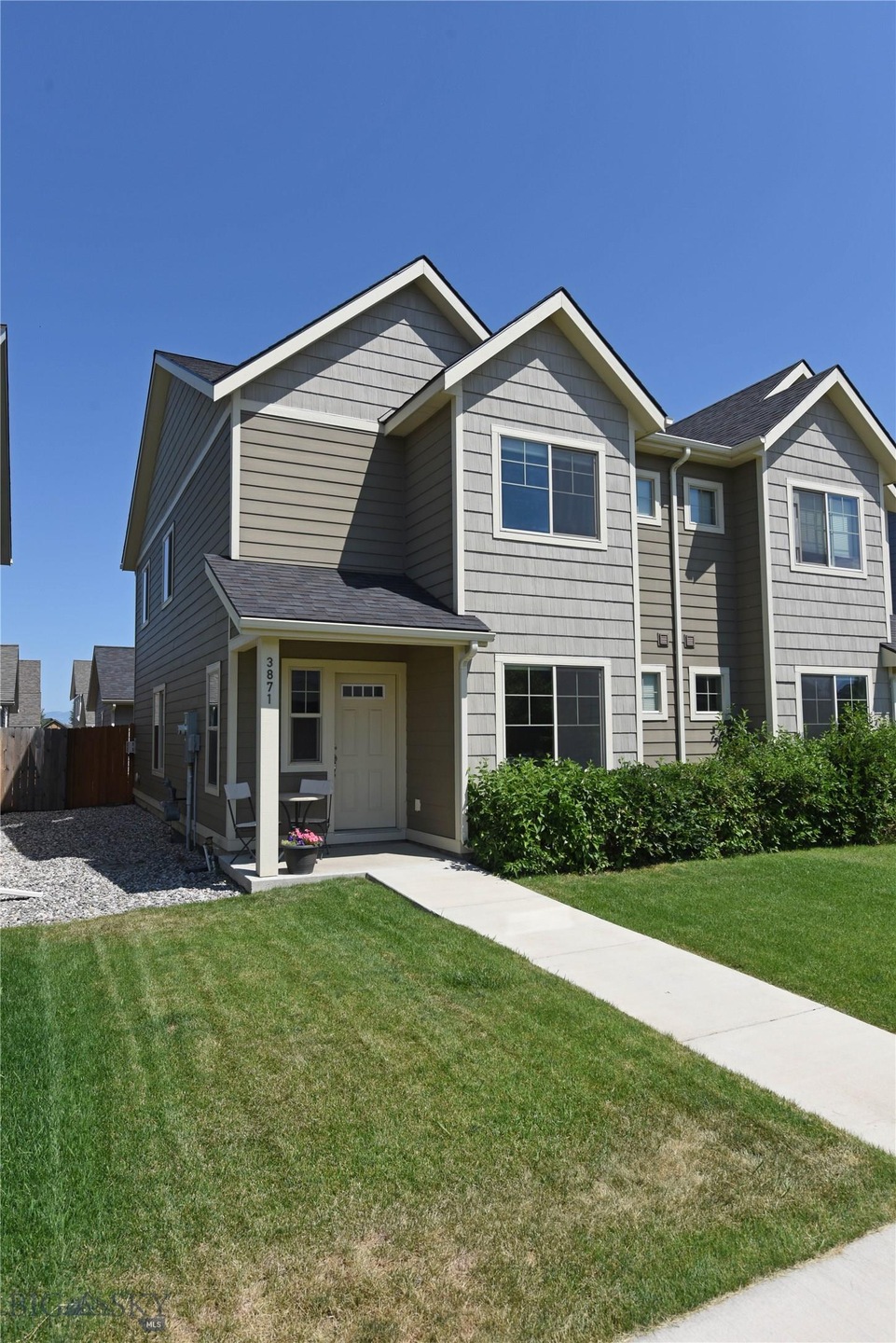 Street view - duplex style townhouse.