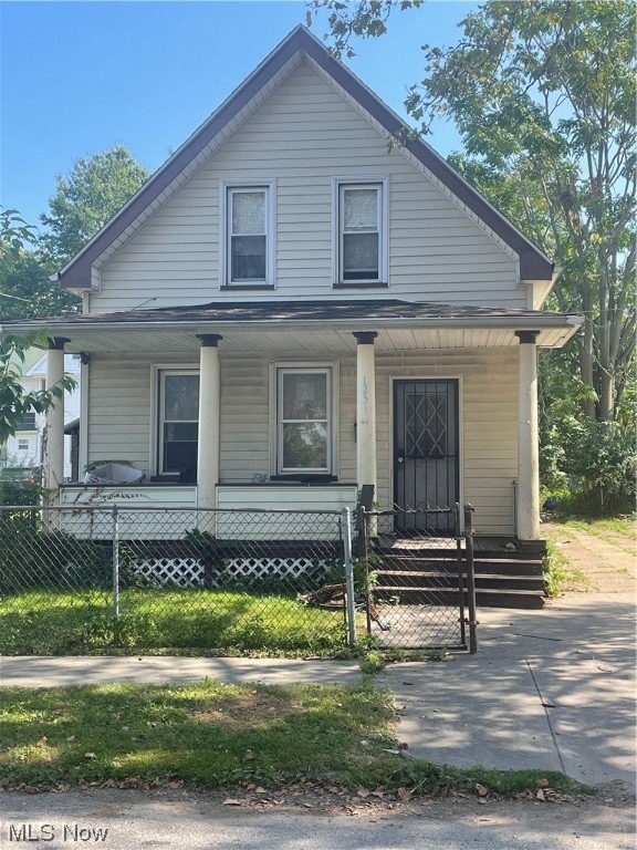 Bungalow-style house with a porch