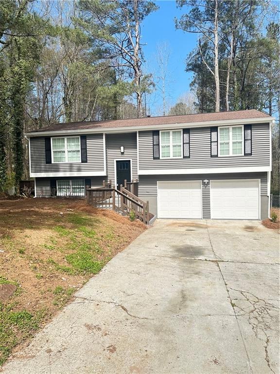 Bi-level home with a garage