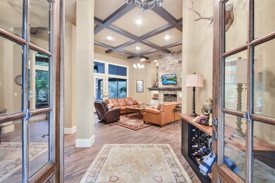 Beautiful entry door sets the stage for this custo